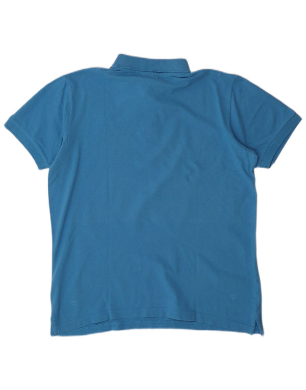 Męska koszulka polo Kappa, średnia niebieska, bawełniana