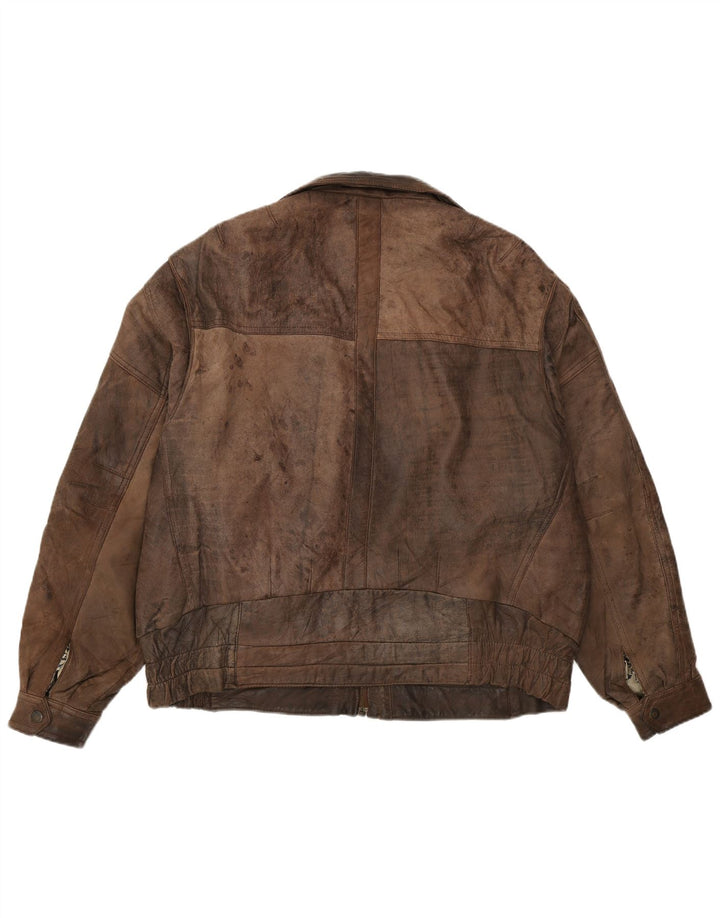 Męska kurtka skórzana Pierce Arrow IT 56 3XL brązowa skóra