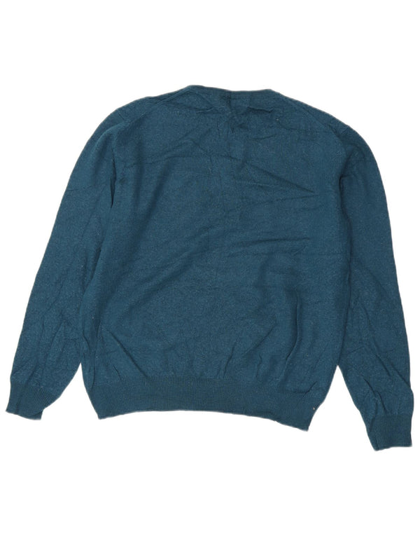 Damski sweter z okrągłym dekoltem Calvin Klein Jeans UK 16, duży, niebieski, wełniany