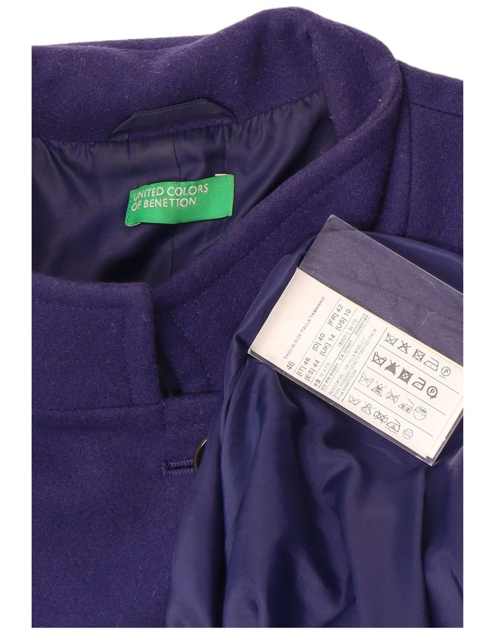 Płaszcz damski Benetton UK 14, duży, fioletowy, wełniany