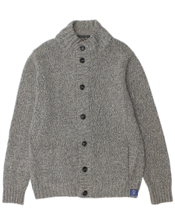 Męski sweter rozpinany McNeal XL, szara, cętkowana wełna jagnięca