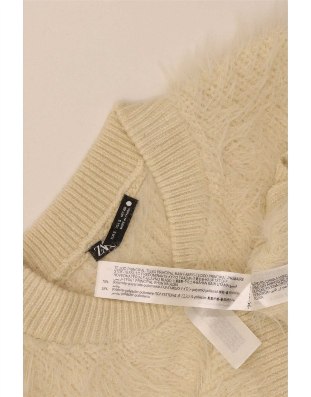Sweter damski Zara Crop Cardigan UK 8 Small Beżowy poliester