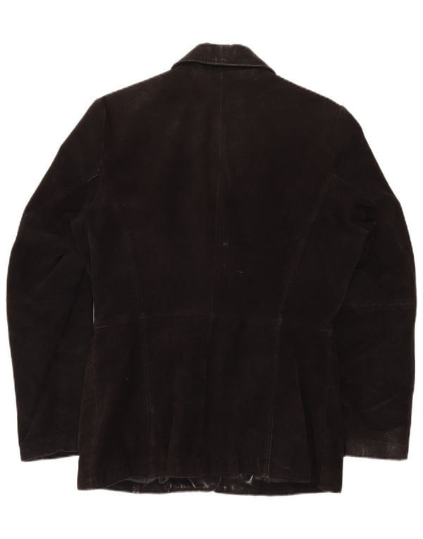 GYPSY Damska marynarka zapinana na 3 guziki, UK 14, średnia czarna skóra