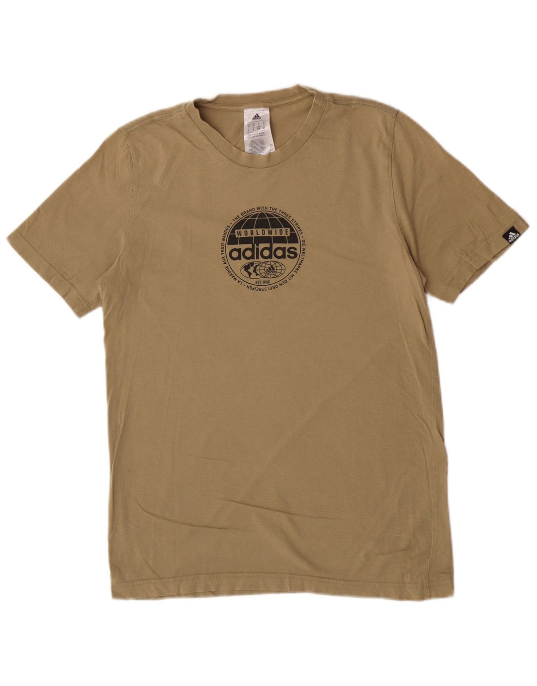 Męska koszulka Adidas Regular Graphic Top Small Khaki Cotton