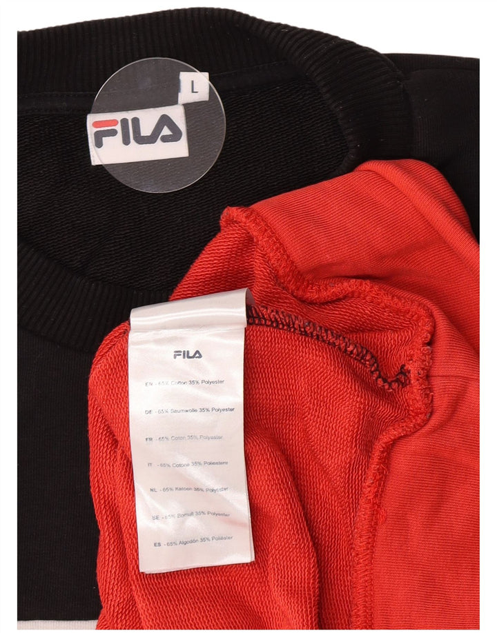 Damski sweter z grafiką Fila UK 16, duży, wielokolorowy blok kolorów