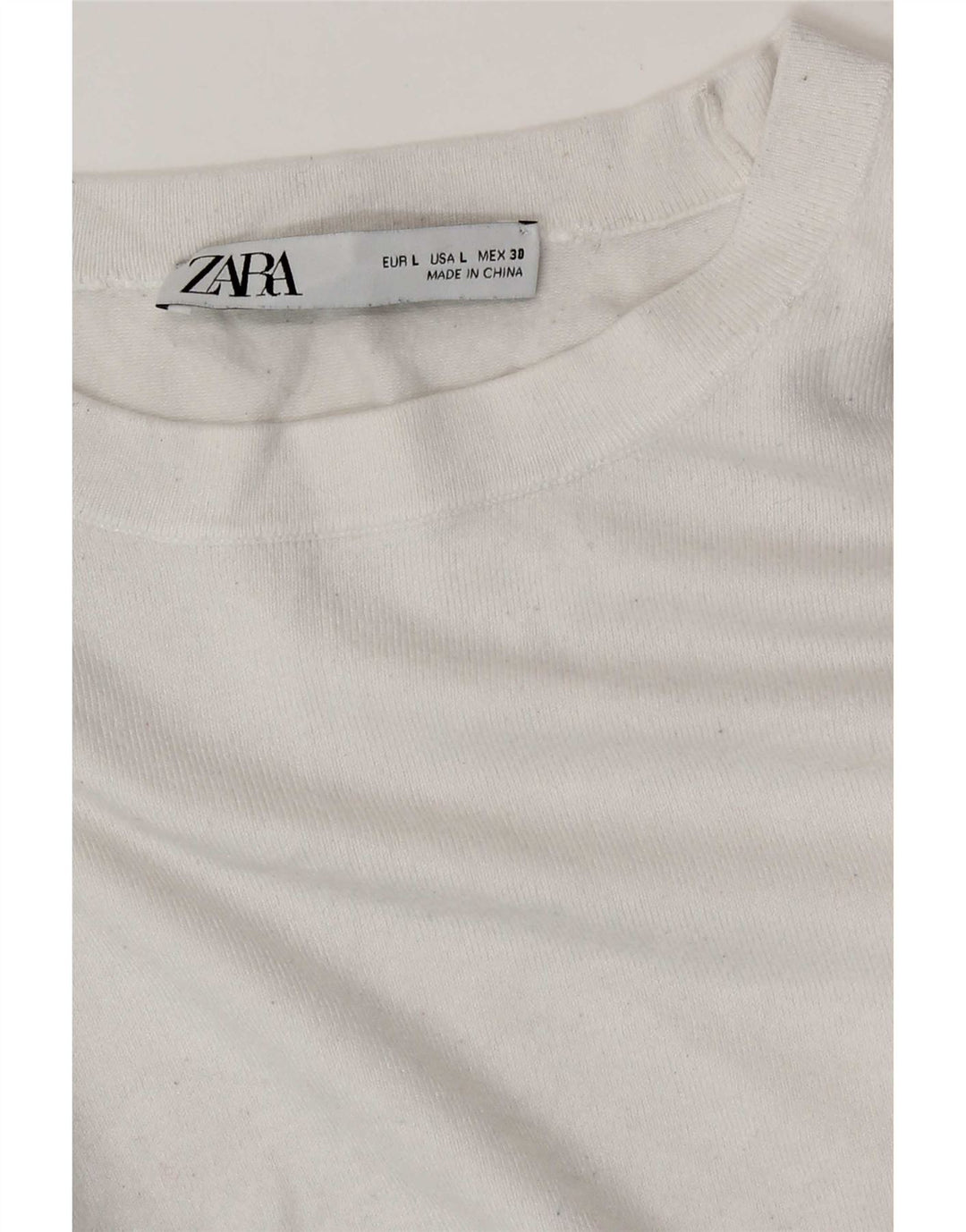 Sweter damski Zara z dekoltem w łódkę UK 14, duży, biały
