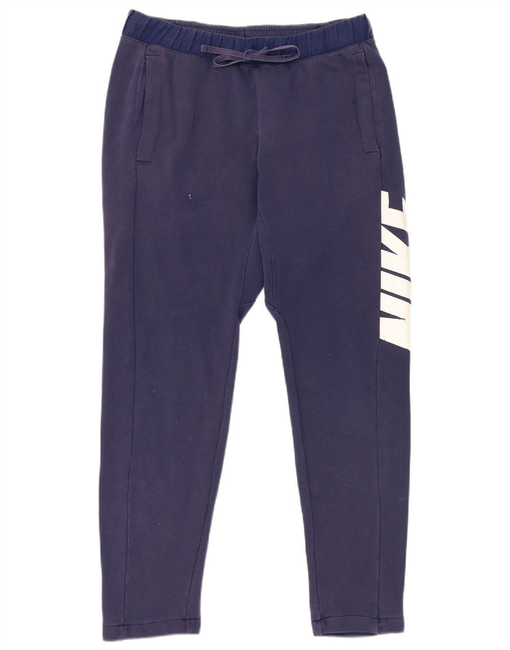 Męskie spodnie dresowe Nike Graphic, małe, granatowe, bawełniane