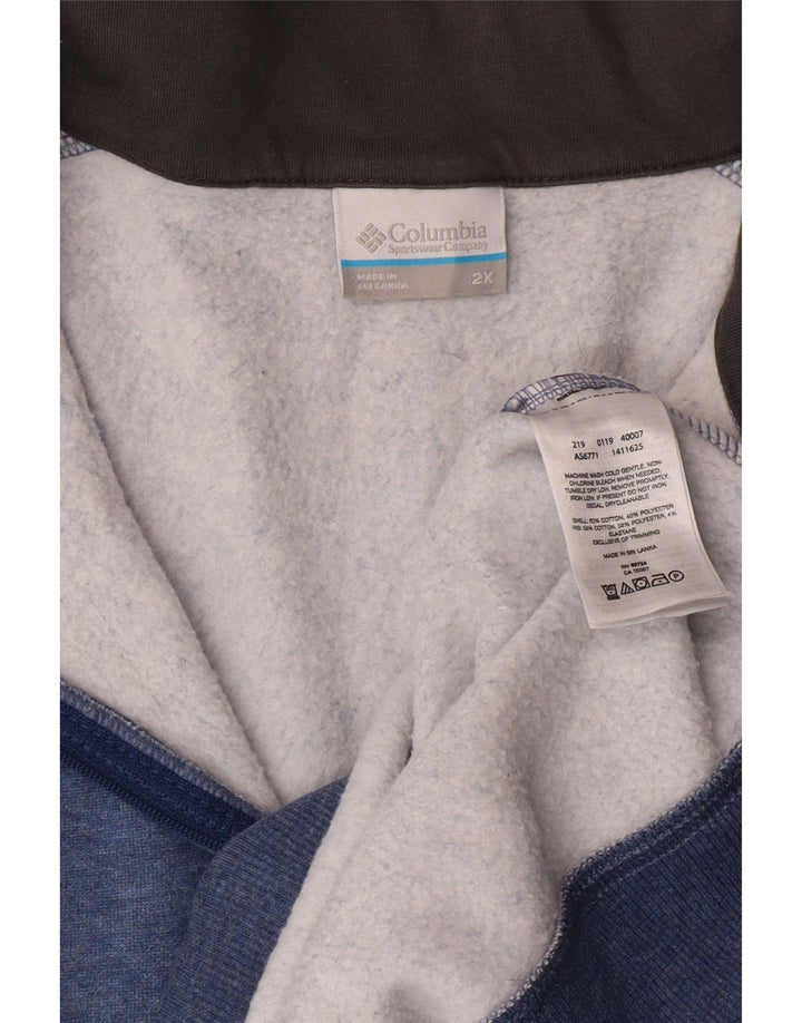 Męska bluza z zamkiem błyskawicznym Columbia, 2XL, niebieska bawełna