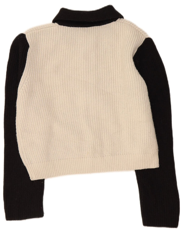 Sweter damski Zara Crop Cardigan UK 14, średni czarny, akryl z blokami kolorów