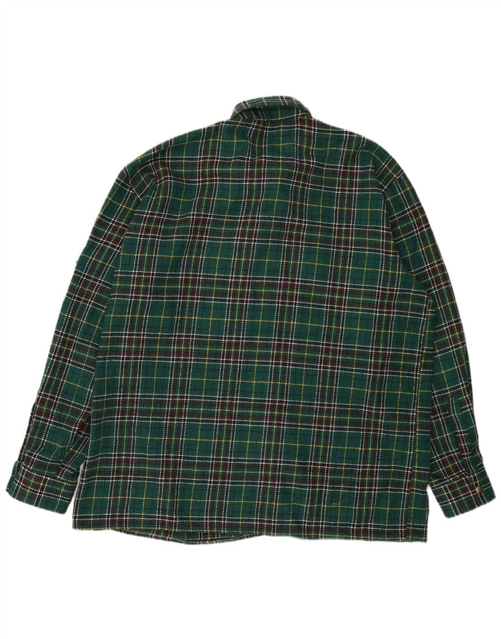 Vintage męska koszula wierzchnia flanelowa 2XL w zieloną kratkę