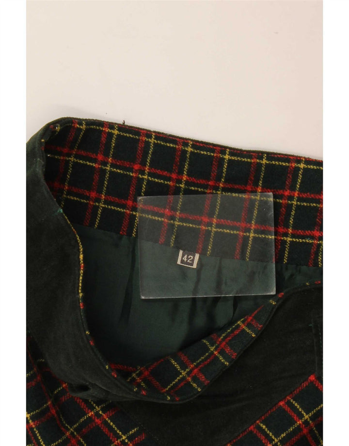 Vintage damska spódnica w kształcie litery A IT 42 Medium W26 w zieloną kratkę