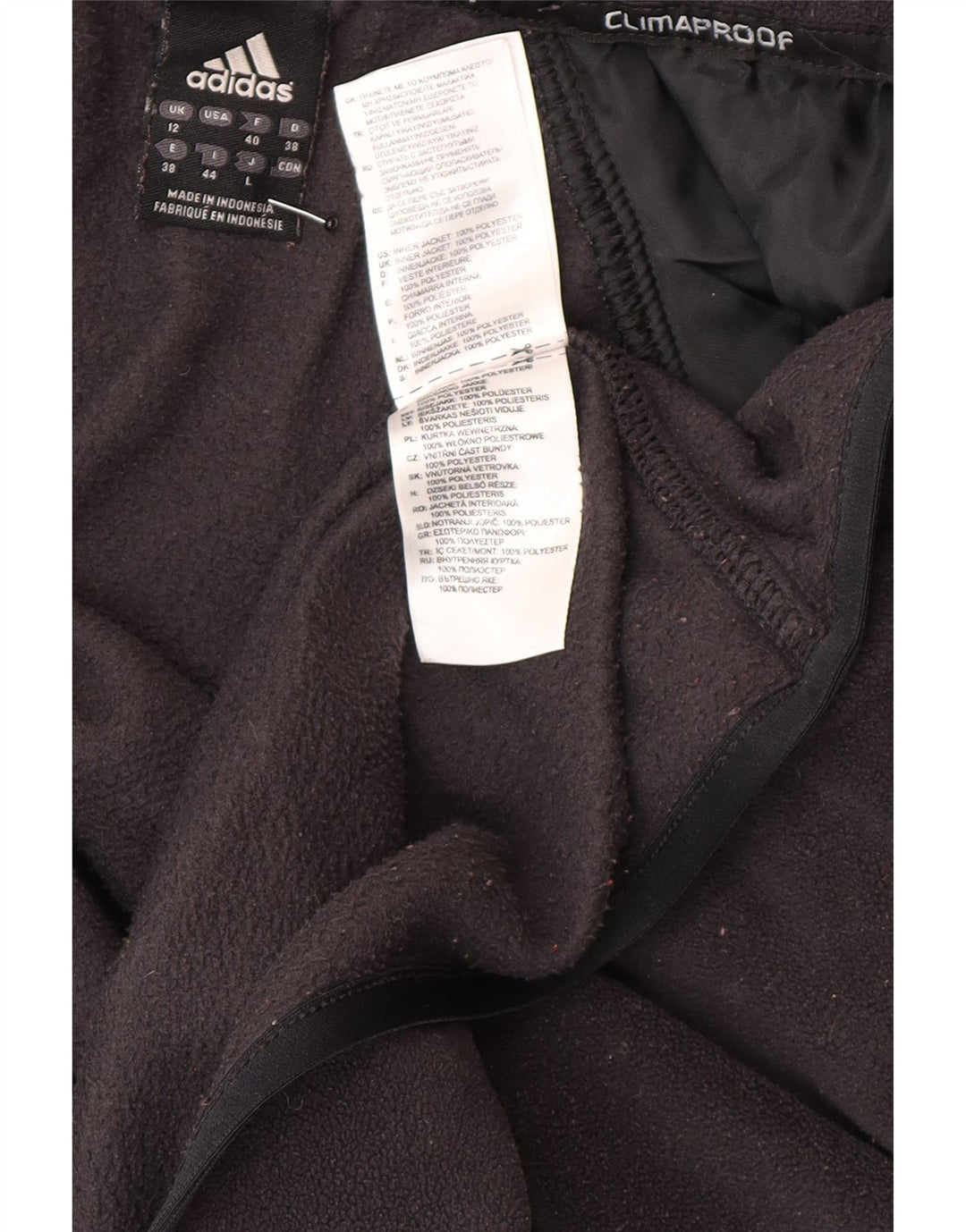 Damska kurtka polarowa adidas Clima Proof UK 12, średni czarny poliester
