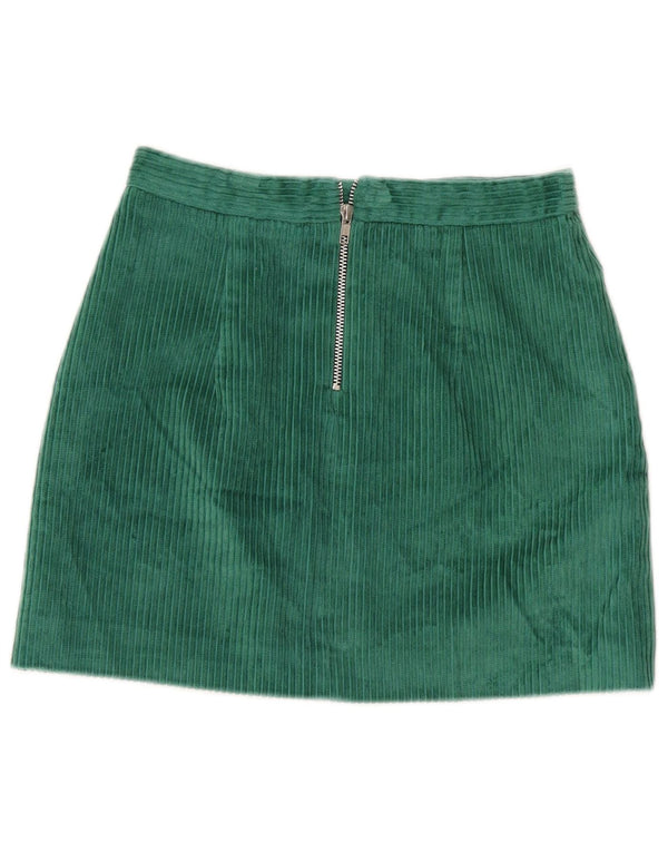 Jack Wills Damska mini sztruksowa spódnica UK 10 Small W28 Zielona bawełna