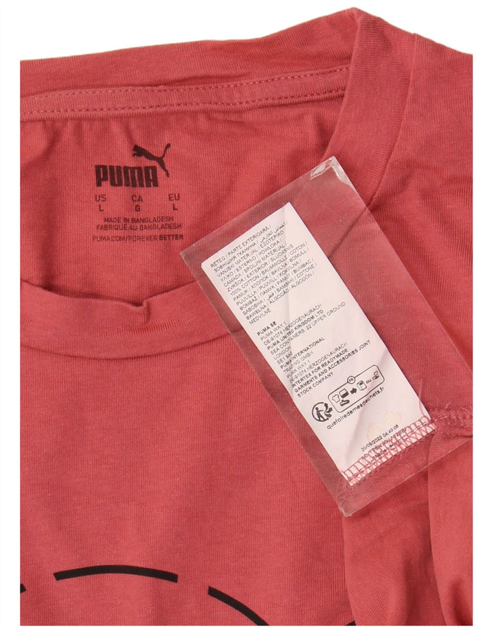Męski T-shirt z grafiką Puma, duży, czerwony, bawełniany