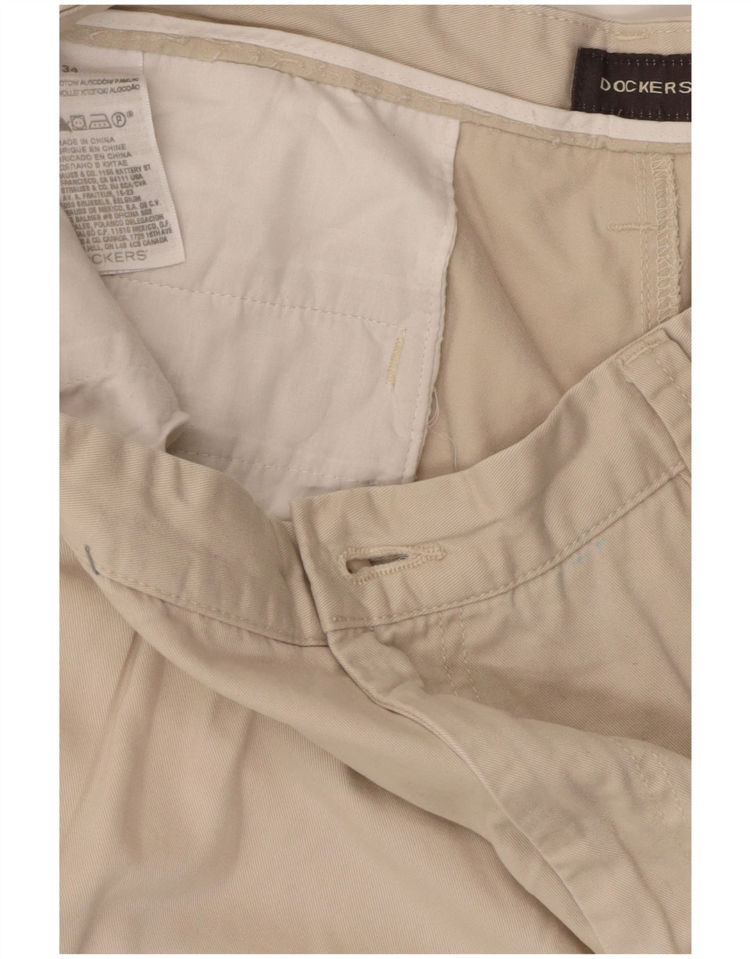 Męskie spodenki cargo Dockers W34, duże, beżowe, bawełniane