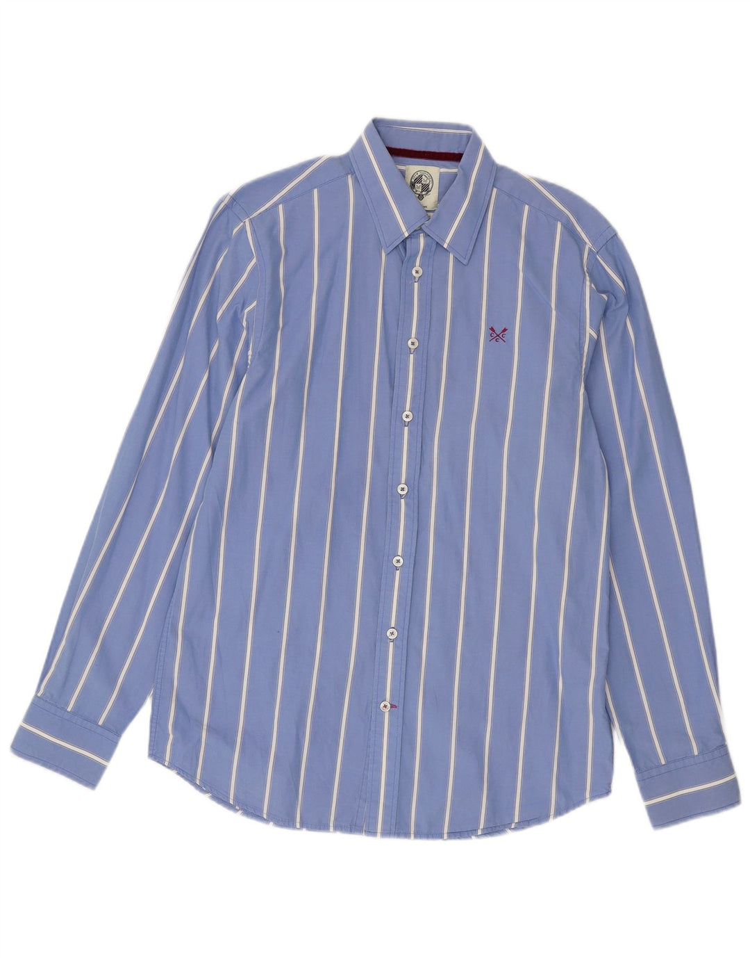 Crew Clothing Męska koszula o dopasowanym kroju, bawełniana w średnie niebieskie paski