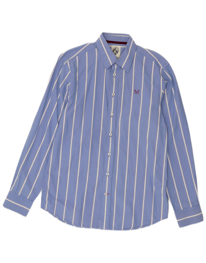Crew Clothing Męska koszula o dopasowanym kroju, bawełniana w średnie niebieskie paski