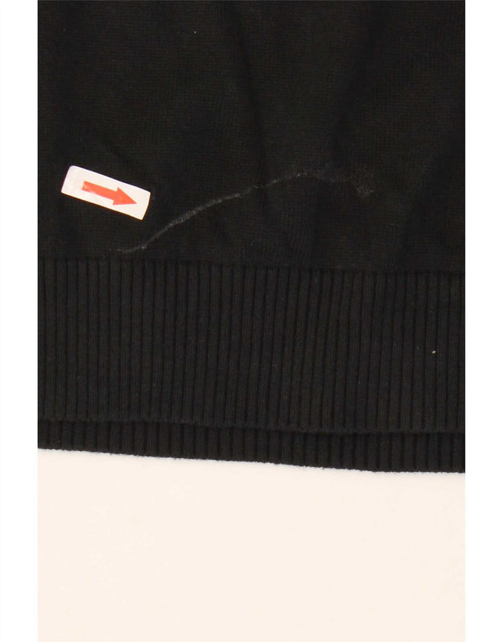 Męski sweter Tommy Hilfiger z dekoltem w kształcie litery V, średniej wielkości, czarny, bawełniany