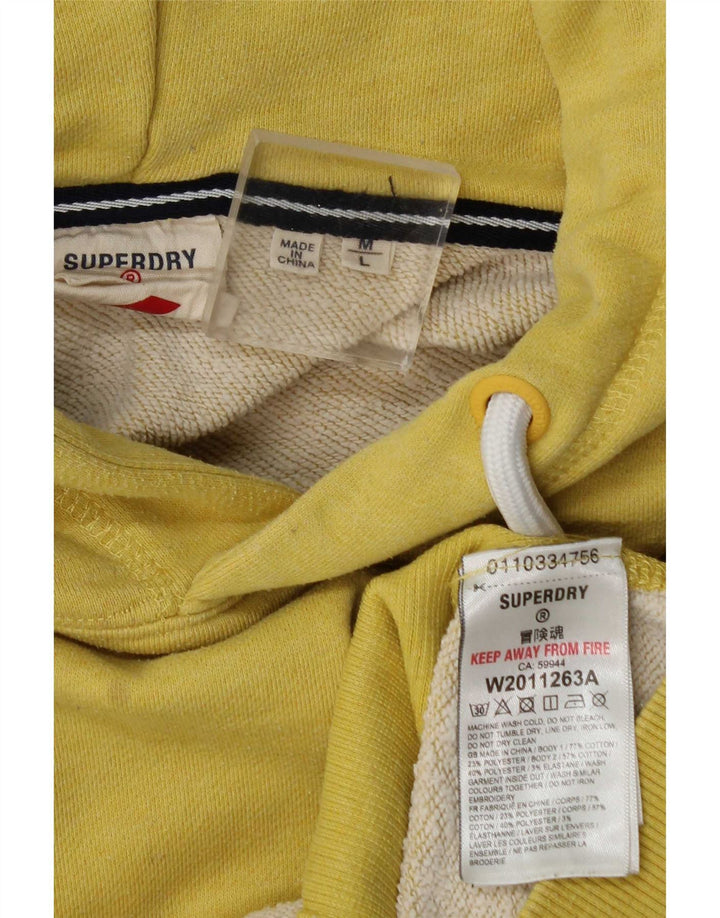 Męski sweter z kapturem Superdry z grafiką, średni żółty, bawełniany