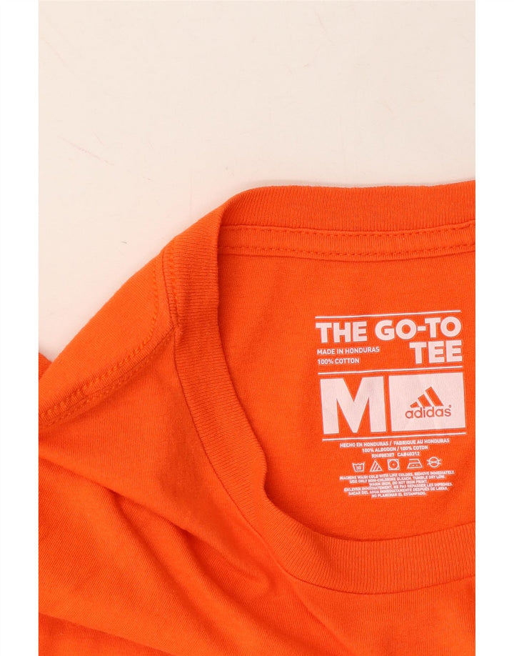ADIDAS Mens Graphic T-Shirt Top Medium Orange Cotton Vintage Adidas and Second-Hand Adidas from Messina Hembry 
