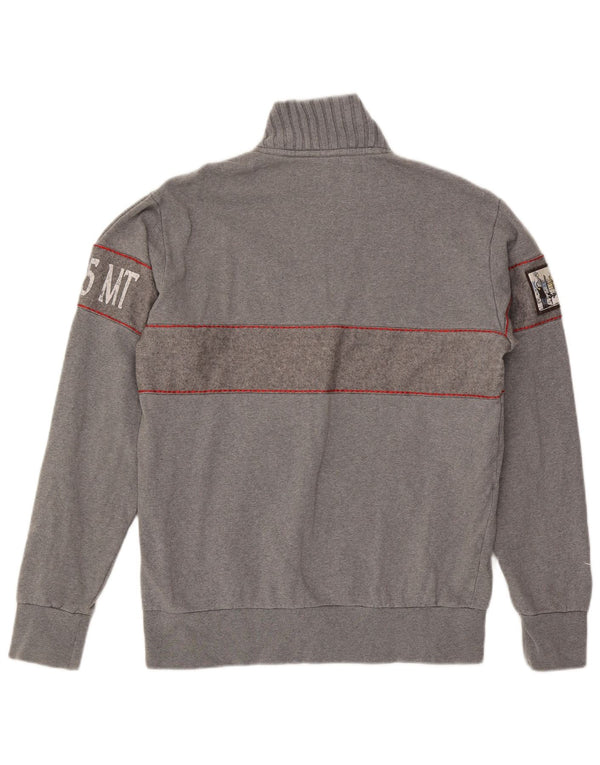 Diadora Męska bluza z grafiką i zamkiem błyskawicznym XL, szara, nakrapiana bawełna