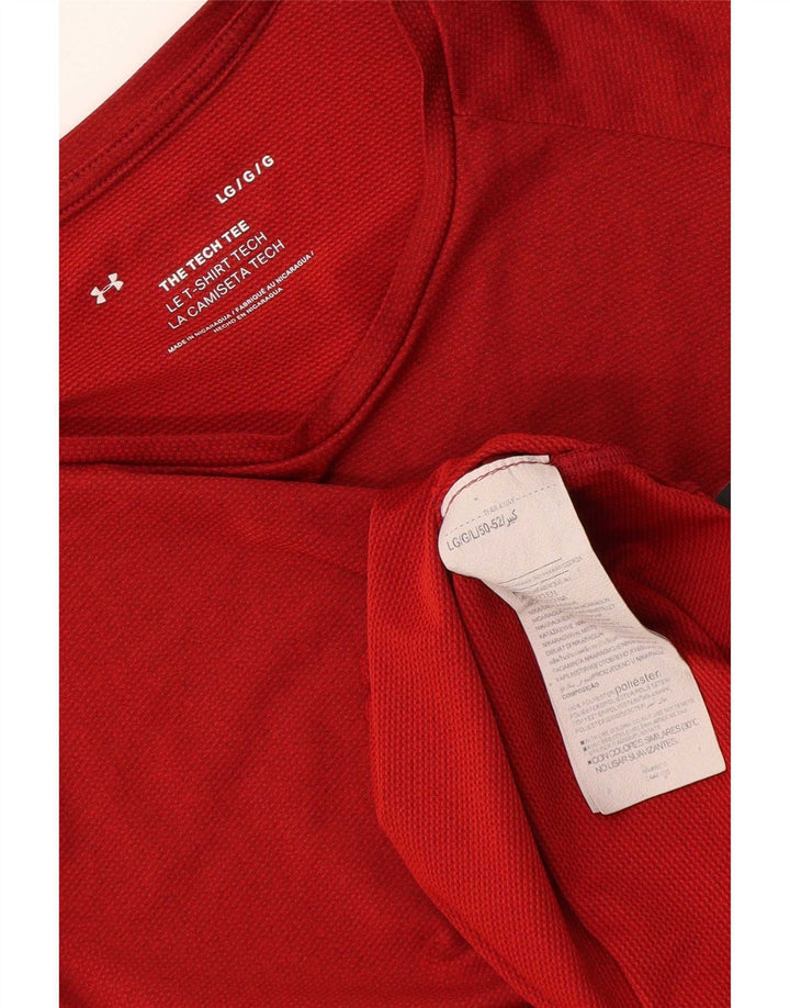 Under Armour Męski T-shirt Top, duży, czerwony, poliester