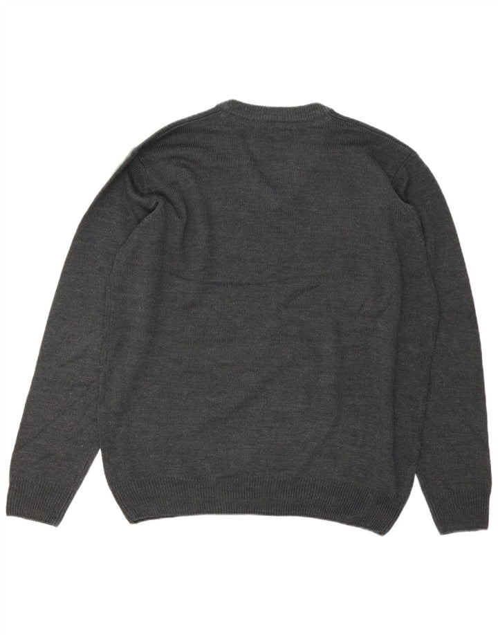 Męski sweter James Pringle z dekoltem w szpic XL, szary akryl