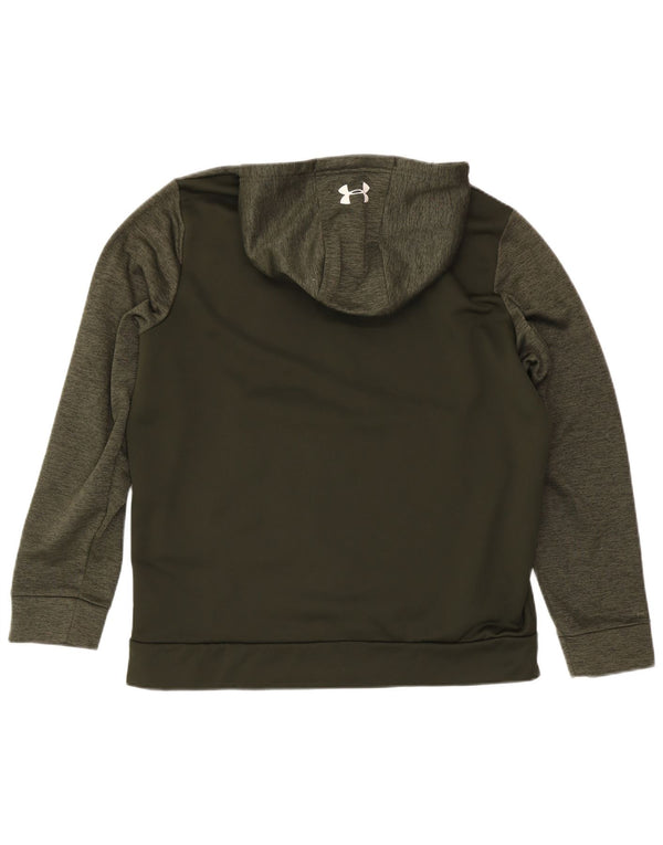 Męski sweter z kapturem i zamkiem błyskawicznym Under Armour Cold Gear XL, khaki, nakrapiany poliester