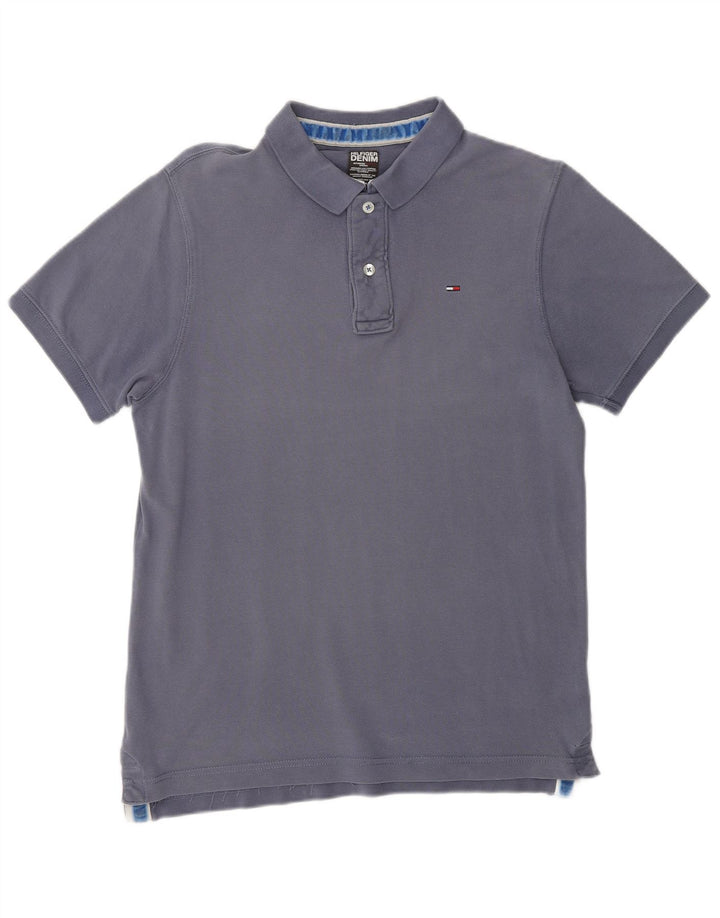 Męska koszulka polo TOMMY HILFIGER, średnia, granatowa, bawełniana