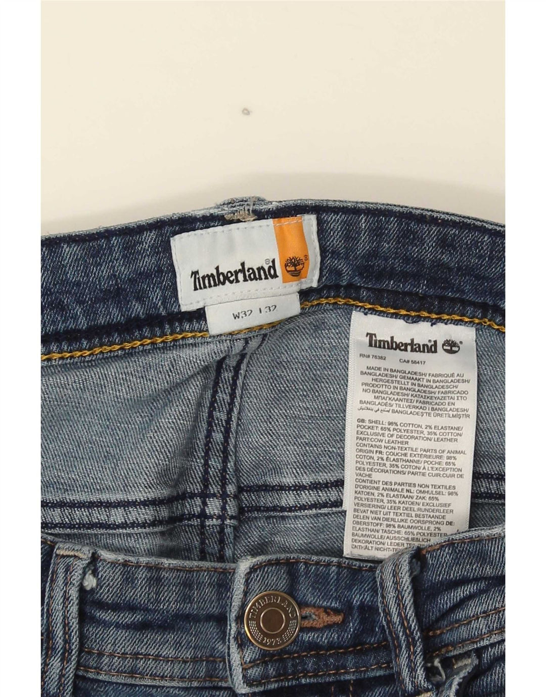 Męskie dżinsy Timberland W32 L32 Niebieskie bawełniane
