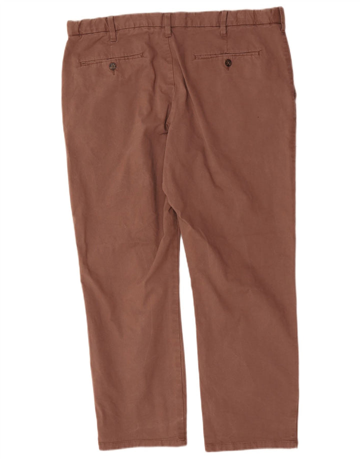 Marks & Spencer Męskie proste spodnie chino W40 L29 Brązowa bawełna