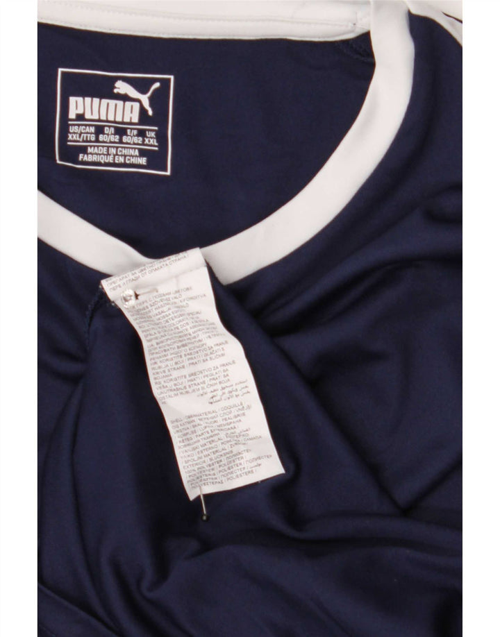 Męska koszulka Puma z długim rękawem 2XL, granatowa, z blokami kolorów, poliestrowa