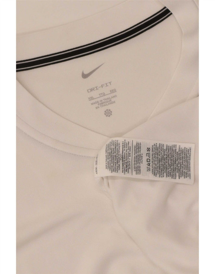 Męski T-shirt Nike Dri Fit Top 2XL Biały poliester