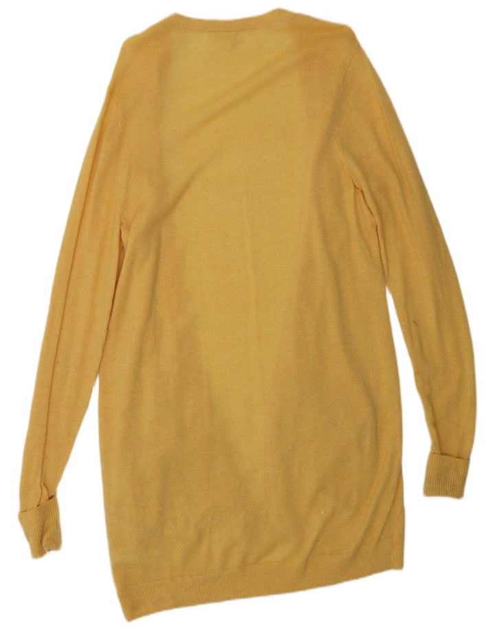 Damski sweter rozpinany FAT FACE z długimi rękawami, UK 14, średnia żółta wełna