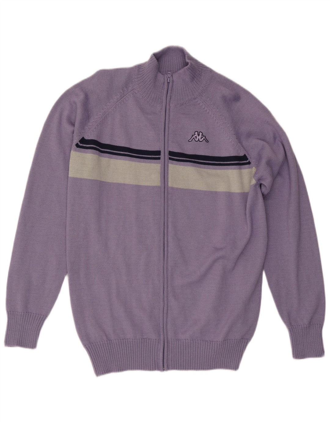 Męski sweter KAPPA 3XL Fioletowy akryl z blokami kolorów