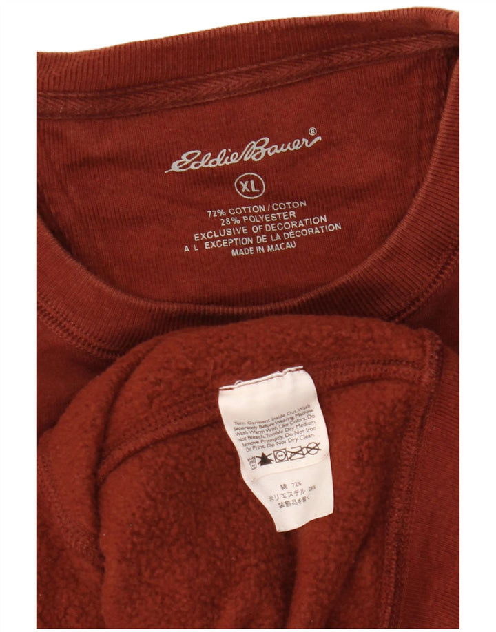 Męska bluza z grafiką EDDIE BAUER XL, brązowa, bawełniana