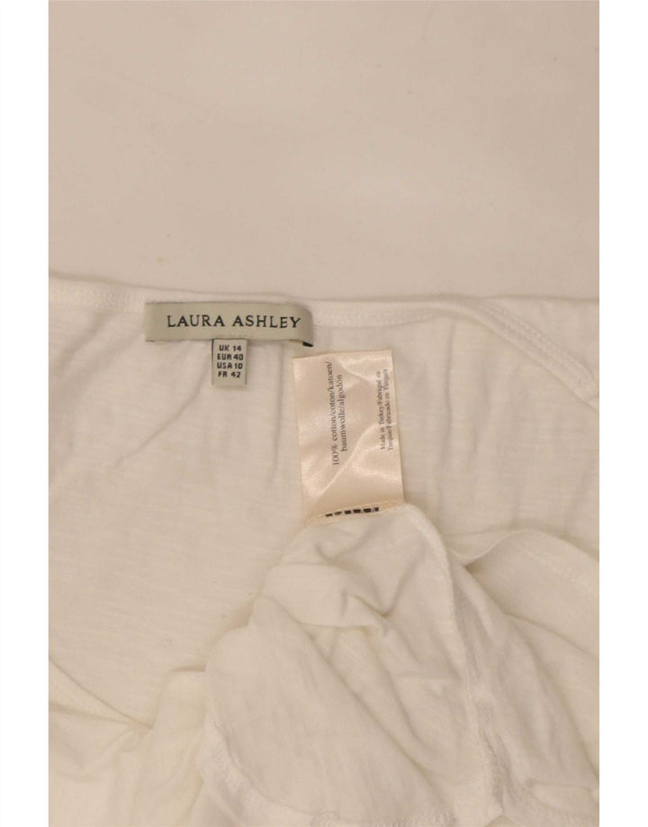 Damska tunika Laura Ashley UK 14, duża, biała bawełna