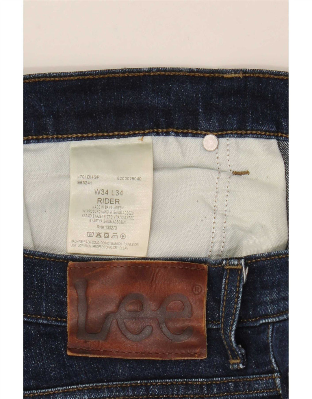 Męskie jeansy Lee Rider Slim W34 L34 Niebieskie bawełniane