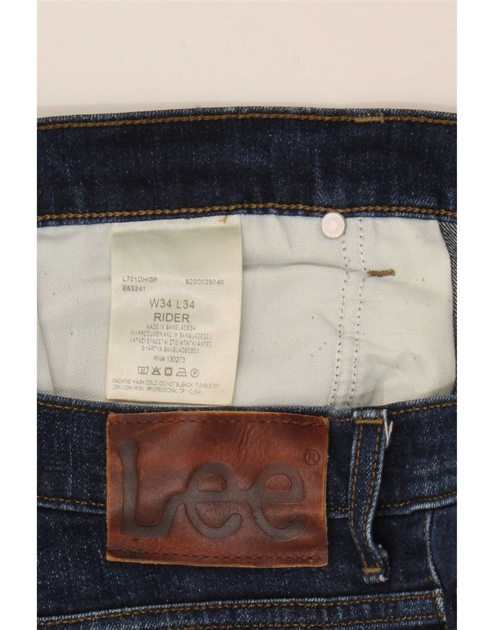 Męskie jeansy Lee Rider Slim W34 L34 Niebieskie bawełniane