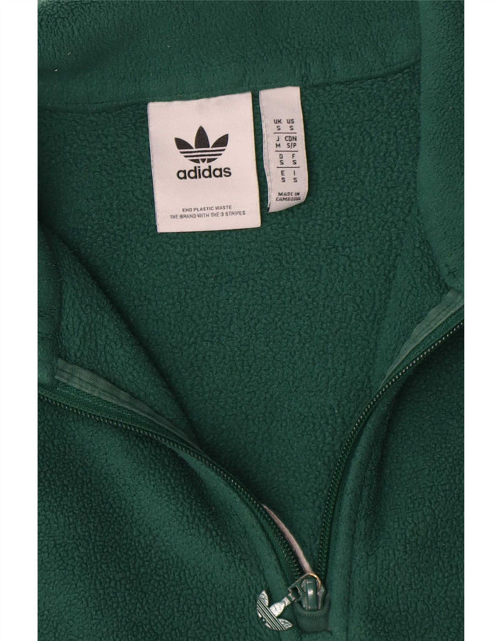 Męski sweter polarowy Adidas Graphic, mały, zielony, poliestrowy
