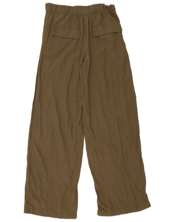 Damskie spodnie chino z wysokim stanem Zara, średnie W30 L32 Khaki w prążki