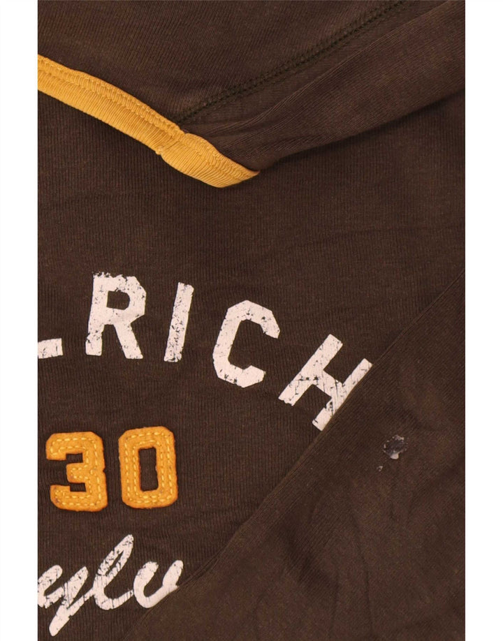 Męski top z grafiką Woolrich z długim rękawem 2XL, brązowa bawełna