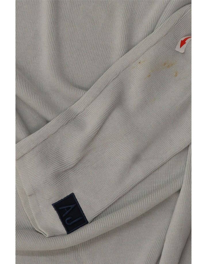 Armani Jeans Męski top z długim rękawem, duży, szary, bawełniany