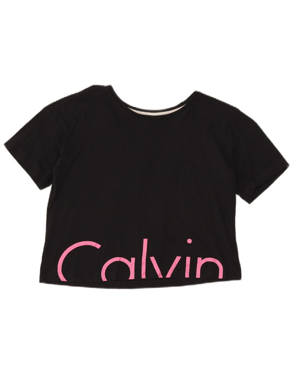 Damska koszulka z krótkim rękawem Calvin Klein Jeans Crop Graphic Top UK 10 Small Black