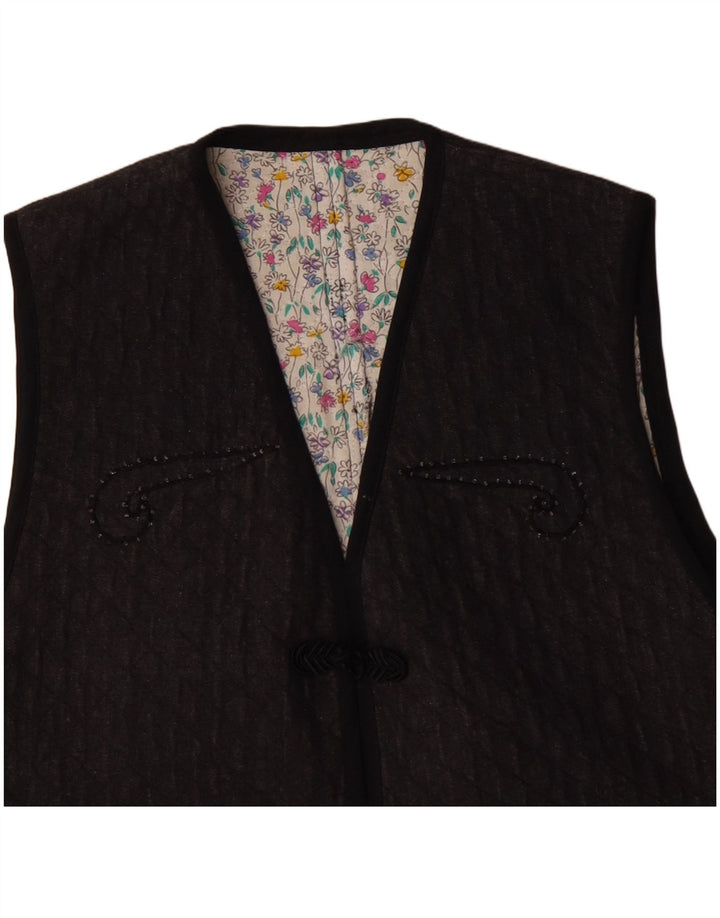 Kamizelka damska Vintage UK 12 Średni Szary Paisley