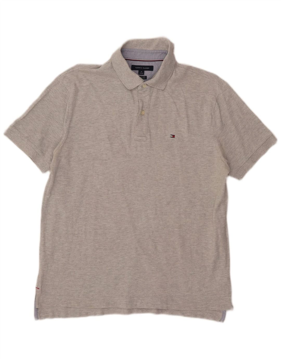 Męska koszulka polo Tommy Hilfiger o klasycznym kroju, średnioszara, bawełniana