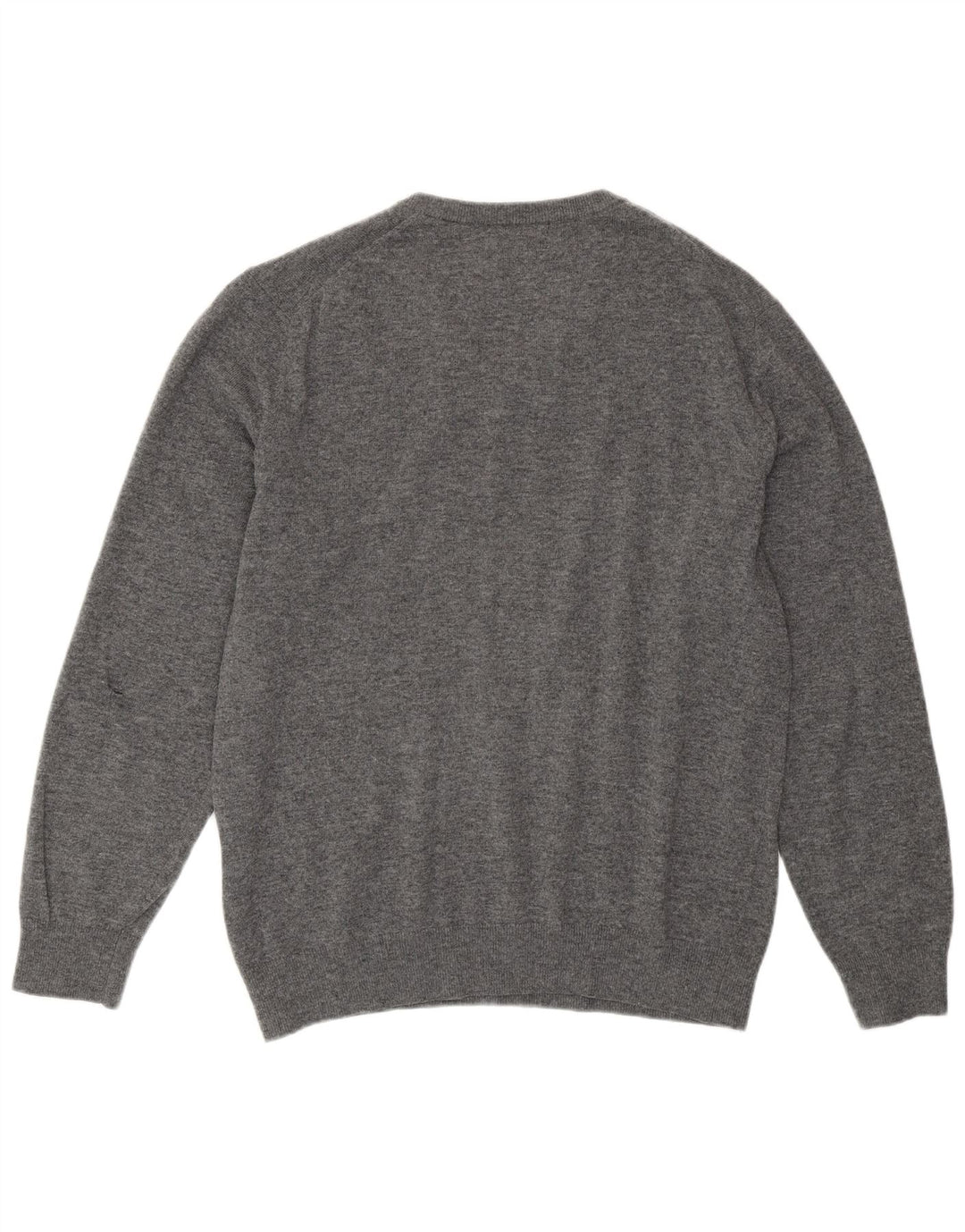 Męski sweter GANT z dekoltem w kształcie litery V, XL, szara wełna owcza