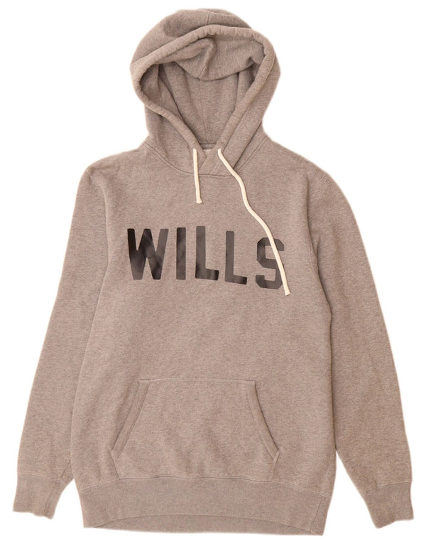 Męski sweter z kapturem i grafiką JACK WILLS XS, szary, bawełniany