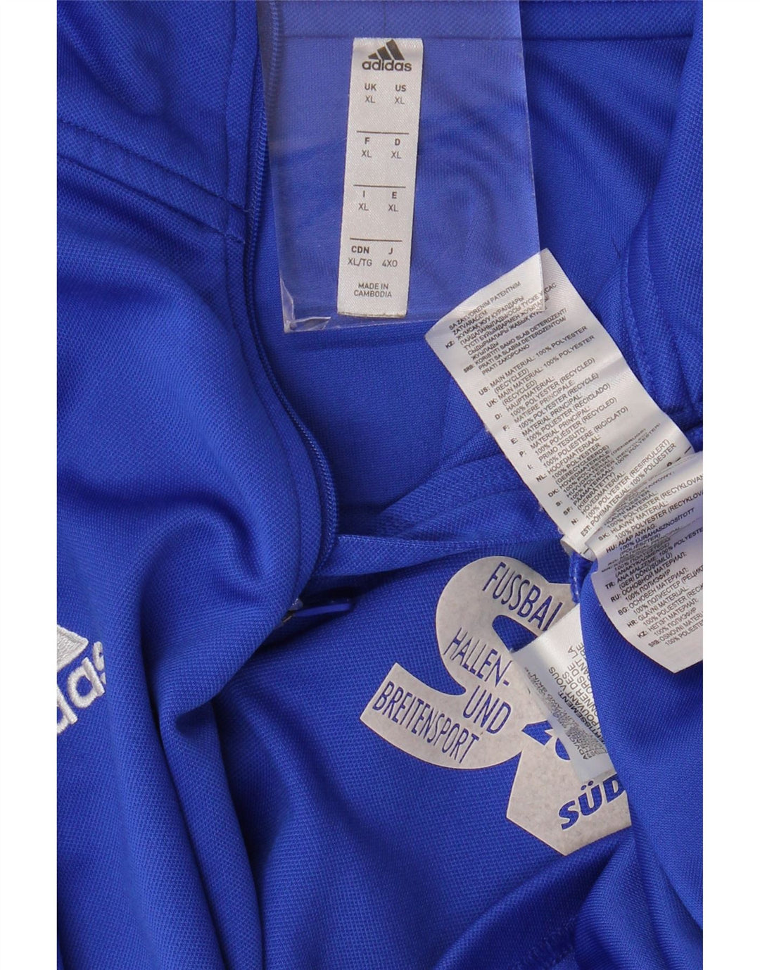 Męski dres ADIDAS Aeroready z grafiką i zamkiem pod szyją, XL, niebieski