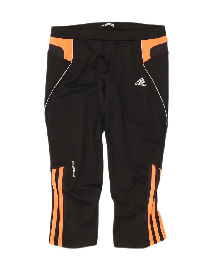Damskie legginsy Adidas Capri UK 14, średni czarny poliester z blokami kolorów